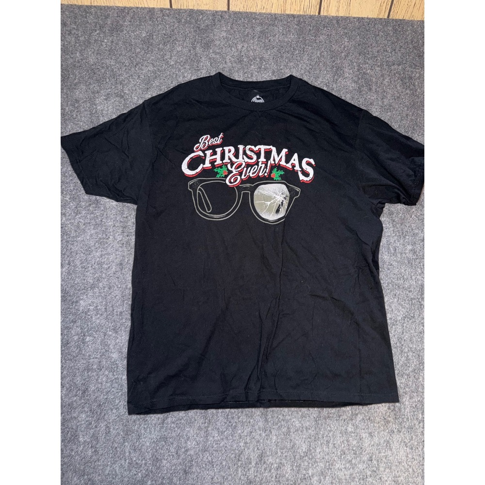 A Christmas Story Mens XL T-Shirt Black Best Christmas Ever Broken Glasses
